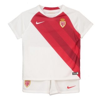 Maglia AS Monaco Home Bambino 2018/19 Bianco Rosso
