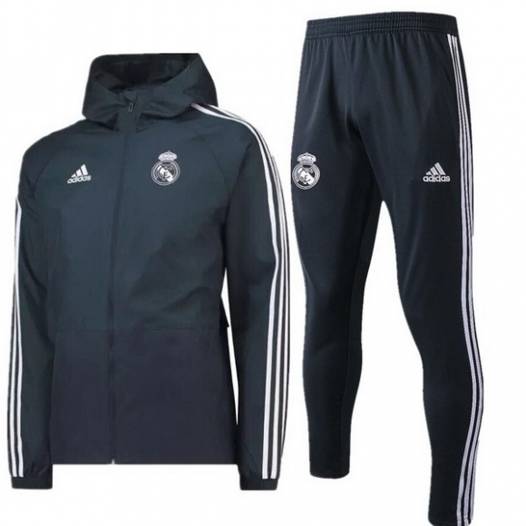 Giacca a vento Real Madrid Set Completo 2018/19 Grigio Navy