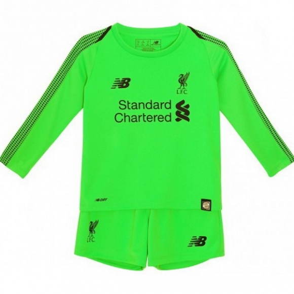 New Balance Away Portiere Ml Set De Bambino Liverpool 2018/19 Verde