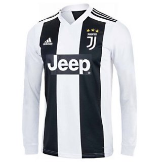 Maglie Juventus Home Ml 2018/19 Bianco Nero
