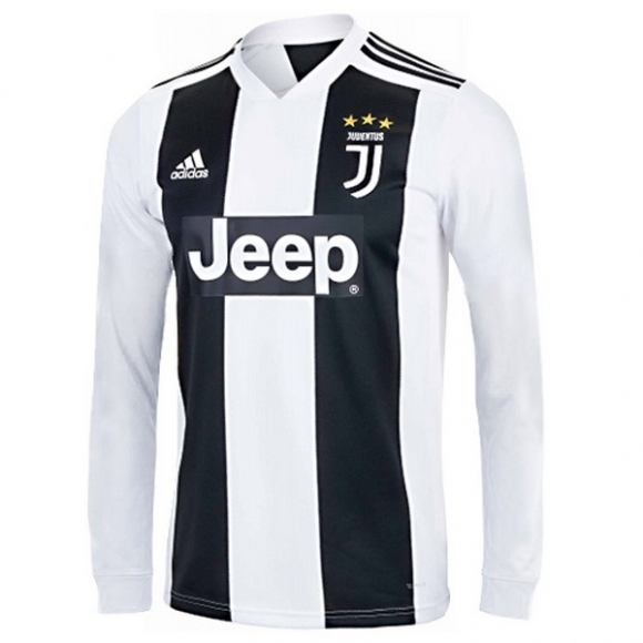 Maglie Juventus Home Ml 2018/19 Bianco Nero