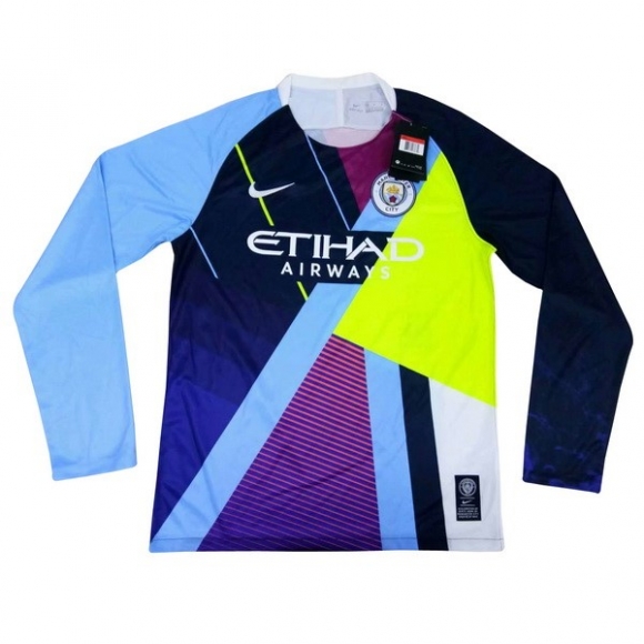 Maglia Manchester City Edizione Commemorativa ML 2018/19 Blu