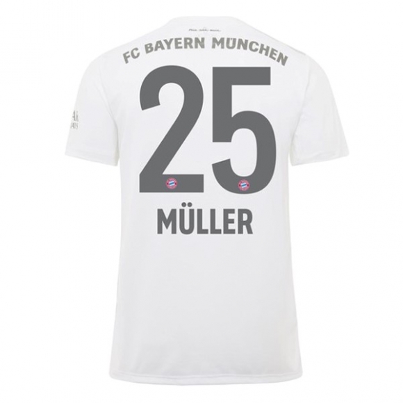Maglia Bayern Munich NO.25 Muller Away 2019/20 Bianco