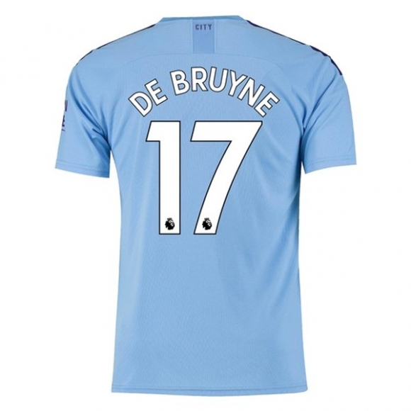 Maglia Manchester City NO.17 De Bruyne Home 2019/20 Blu