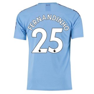 Maglia Manchester City NO.25 Fernandinho Home 2019/20 Blu