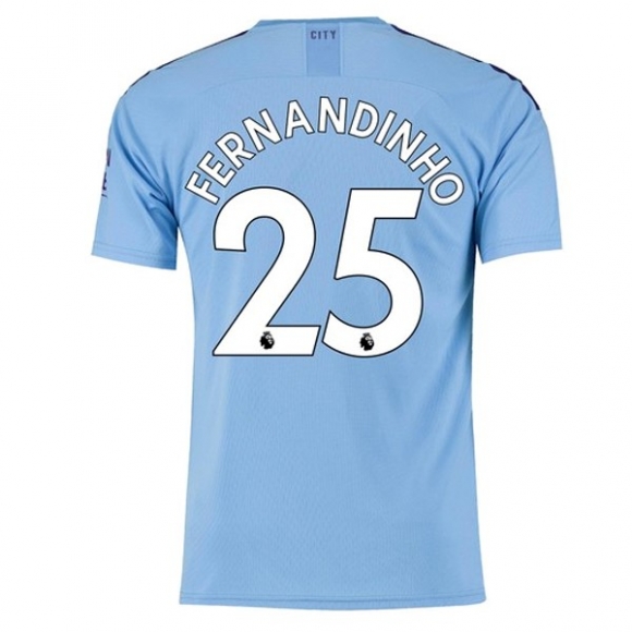 Maglia Manchester City NO.25 Fernandinho Home 2019/20 Blu