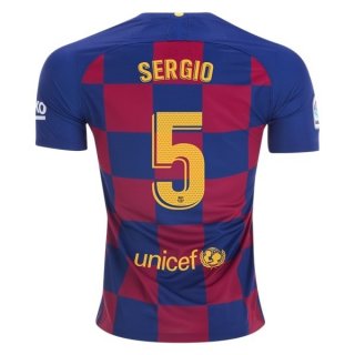 Maglia Barcellona NO.5 Sergio Home 2019/20 Blu Rosso