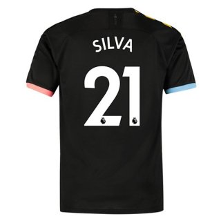 Maglia Manchester City NO.21 Silva Away 2019/20 Nero