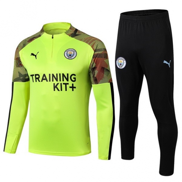 Giacca Bambino Manchester City 2019/20 Verde Fluorescente Nero