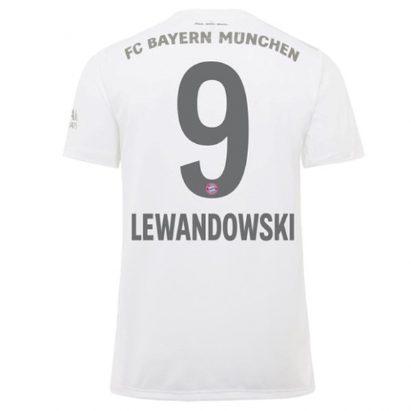 Maglia Bayern Munich NO.9 Lewandowski Away 2019/20 Bianco