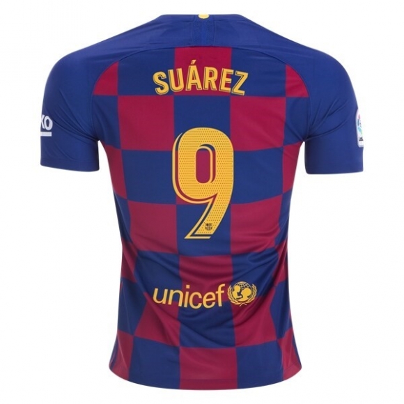 Maglia Barcellona NO.9 Suarez Home 2019/20 Blu Rosso