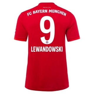 Maglia Bayern Munich NO.9 Lewandowski Home 2019/20 Rosso