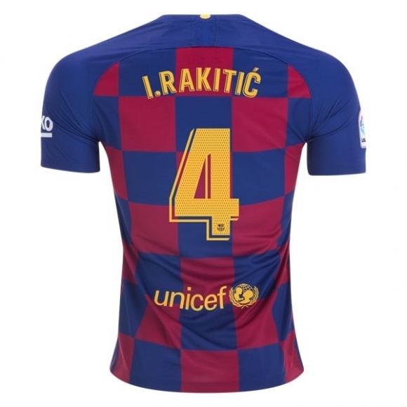 Maglia Barcellona NO.4 I.Rakitic Home 2019/20 Blu Rosso