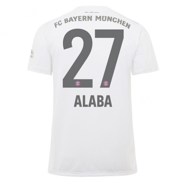 Maglia Bayern Munich NO.27 Alaba Away 2019/20 Bianco