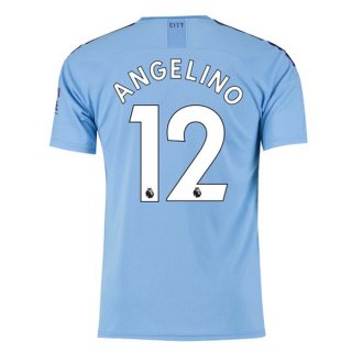 Maglia Manchester City NO.12 Angelino Home 2019/20 Blu