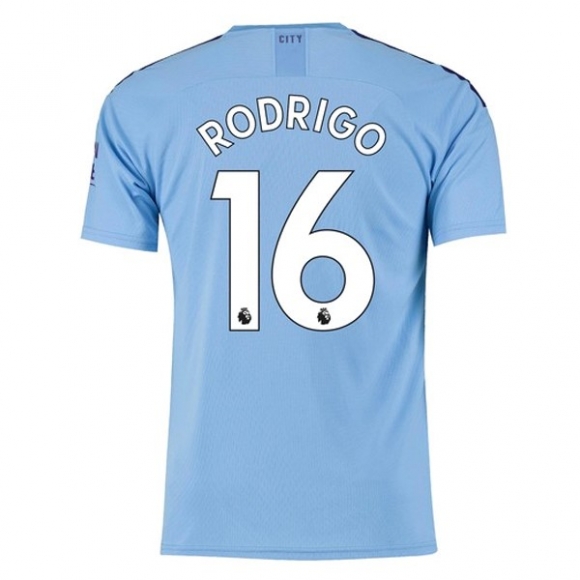 Maglia Manchester City NO.16 Rodrigo Home 2019/20 Blu