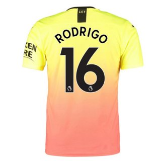 Maglia Manchester City NO.16 Rodrigo Terza 2019/20 Arancione