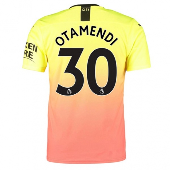 Maglia Manchester City NO.30 Otamendi Terza 2019/20 Arancione