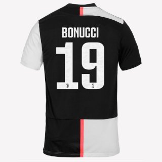 Maglia Juventus NO.19 Bonucci Home 2019/20 Bianco Nero