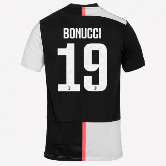 Maglia Juventus NO.19 Bonucci Home 2019/20 Bianco Nero
