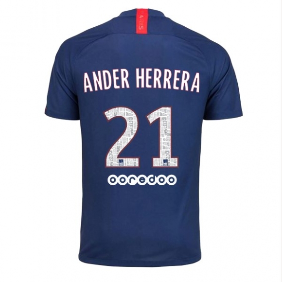 Maglia Paris Saint Germain NO.21 Ander Herrera Home 2019/20 Blu