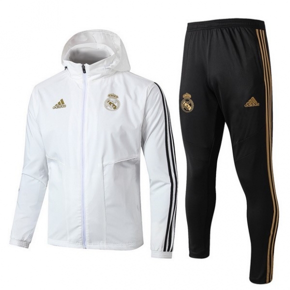 Giacca a vento Real Madrid Set Completo 2019/20 Bianco Nero
