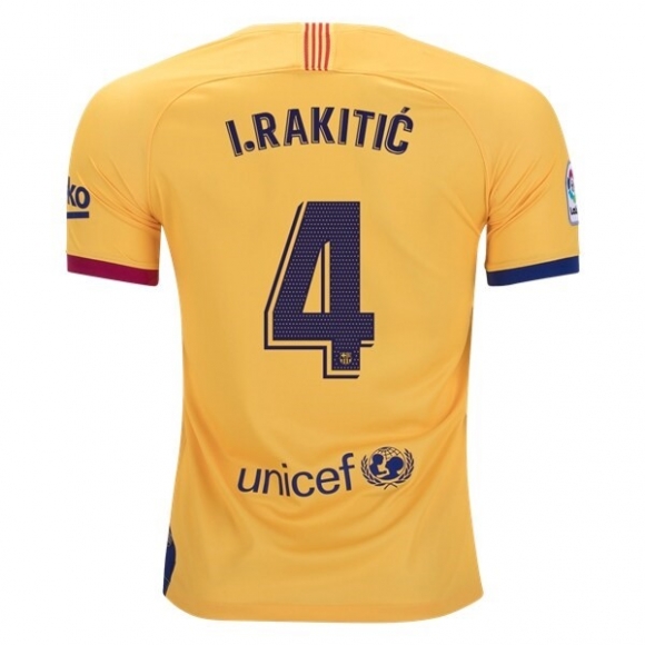 Maglia Barcellona NO.4 I.Rakitic Away 2019/20 Giallo