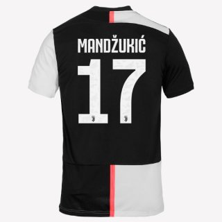 Maglia Juventus NO.17 Mandzukic Home 2019/20 Bianco Nero