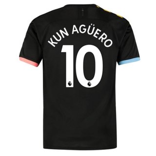 Maglia Manchester City NO.10 Kun Aguero Away 2019/20 Nero