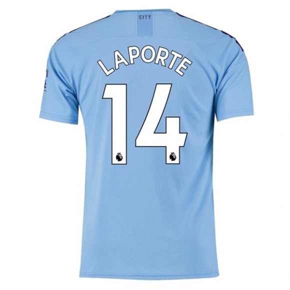 Maglia Manchester City NO.14 Laporte Home 2019/20 Blu