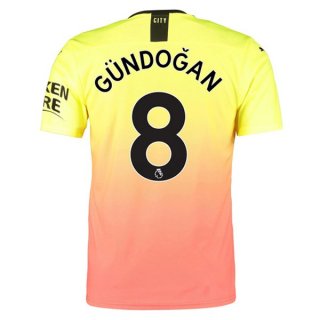Maglia Manchester City NO.8 Gundogan Terza 2019/20 Arancione