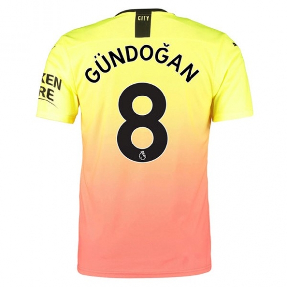 Maglia Manchester City NO.8 Gundogan Terza 2019/20 Arancione