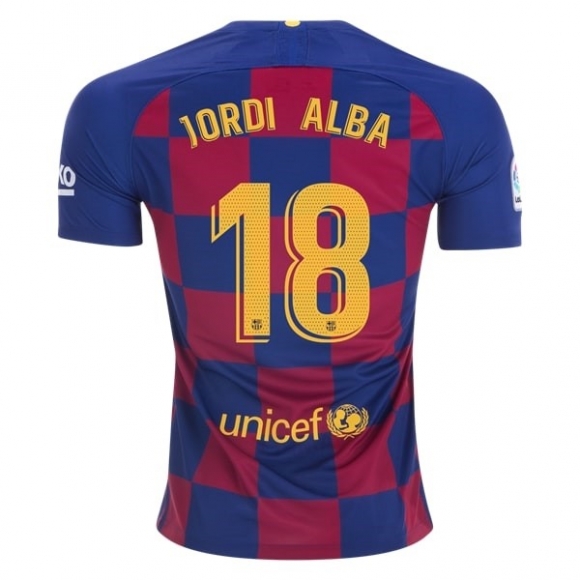 Maglia Barcellona NO.18 Jordi Alba Home 2019/20 Blu Rosso