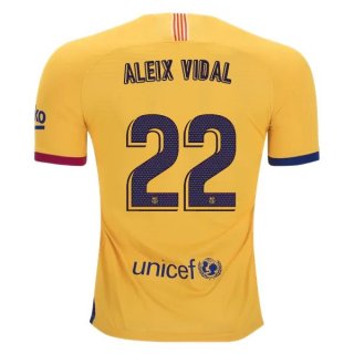 Maglia Barcellona NO.22 Aleix Vidal Away 2019/20 Giallo
