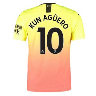 Maglia Manchester City NO.10 Kun Aguero Terza 2019/20 Arancione