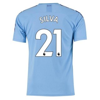 Maglia Manchester City NO.21 Silva Home 2019/20 Blu