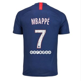 Maglia Paris Saint Germain NO.7 Mbappe Home 2019/20 Blu