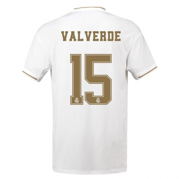 Maglia Real Madrid NO.15 Valverde Home 2019/20 Bianco