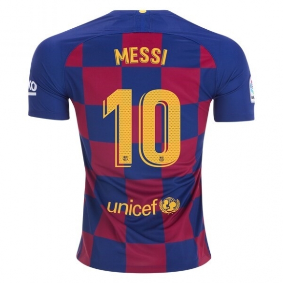 Maglia Barcellona NO.10 Messi Home 2019/20 Blu Rosso