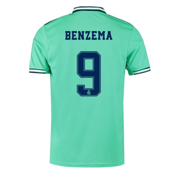 Maglia Real Madrid NO.9 Benzema Terza 2019/20 Verde