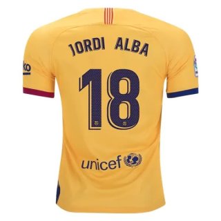 Maglia Barcellona NO.18 Jordi Alba Away 2019/20 Giallo