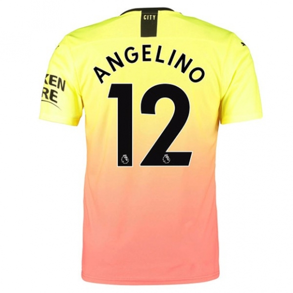 Maglia Manchester City NO.12 Angelino Terza 2019/20 Arancione