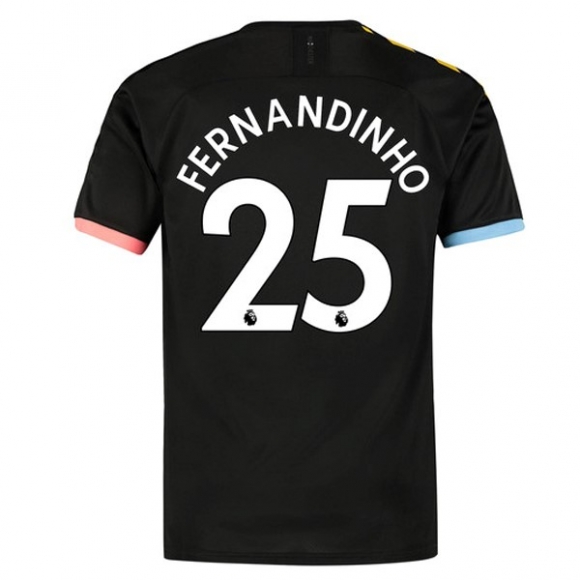 Maglia Manchester City NO.25 Fernandinho Away 2019/20 Nero
