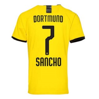 Thailandia Maglia Borussia Dortmund NO.7 Sancho Home 2019/20 Giallo