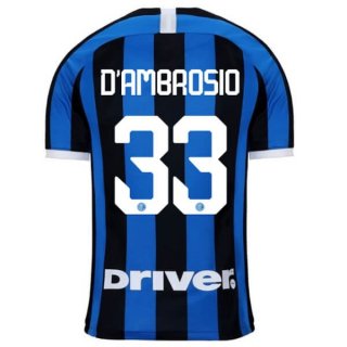 Maglia Inter Milan NO.33 D'Ambrosio Home 2019/20 Blu