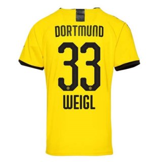 Thailandia Maglia Borussia Dortmund NO.33 Weigl Home 2019/20 Giallo