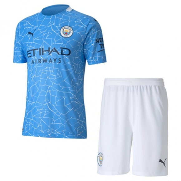Maglia Manchester City Home Bambino 2020/21 Blu