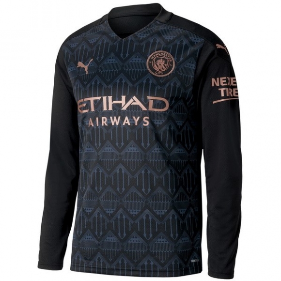 Thailandia Maglia Manchester City Away Ml 2020/21 Nero