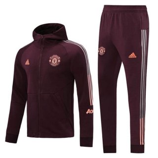 Felpa Cappuccio Manchester United 2020/21 Borgogna