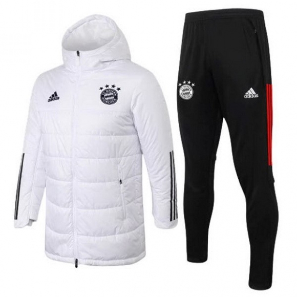 Giù Giacca Bayern Munich Set Completo 2020/21 Bianco